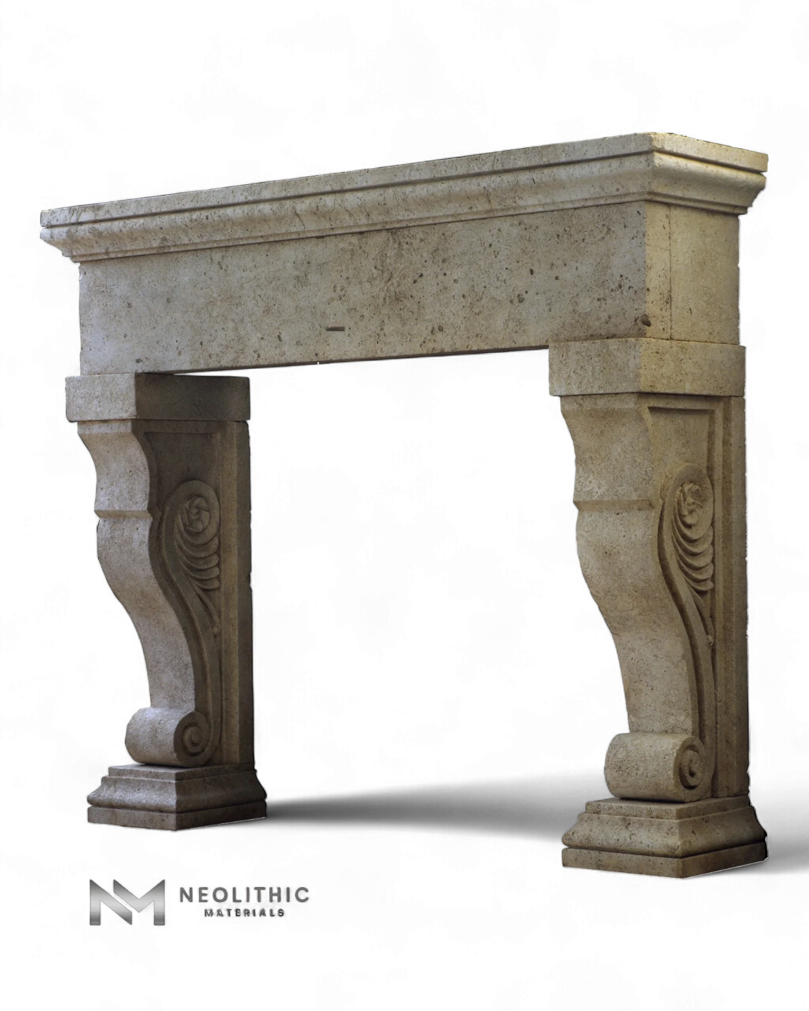 Limestone Fireplace Mantel - Image 2